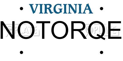 NOTORQE Virginia License Plate