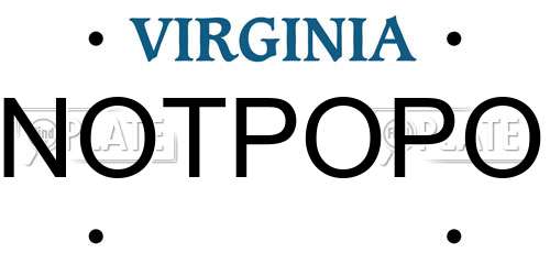 NOTPOPO Virginia License Plate