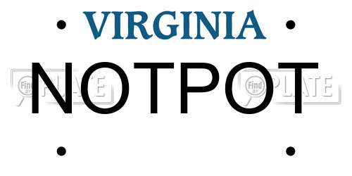 NOTPOT Virginia License Plate