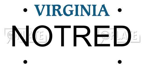 NOTRED Virginia License Plate
