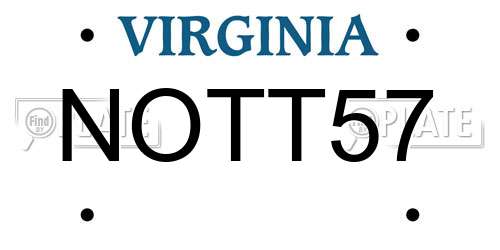 NOTT57 Virginia License Plate