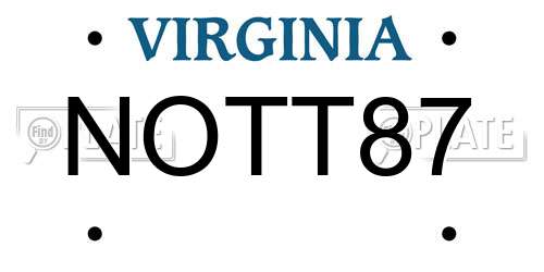NOTT87 Virginia License Plate