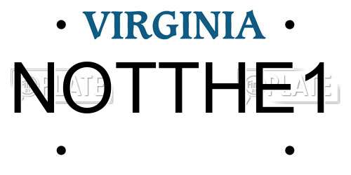NOTTHE1 Virginia License Plate