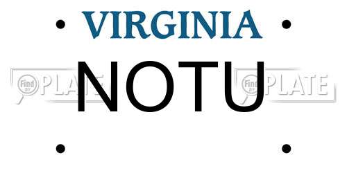 NOTU Virginia License Plate