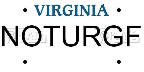 NOTURGF Virginia License Plate