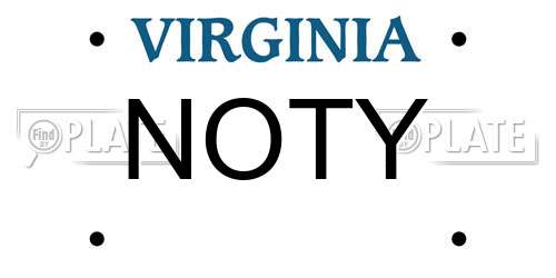 NOTY Virginia License Plate