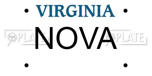 NOVA Virginia License Plate