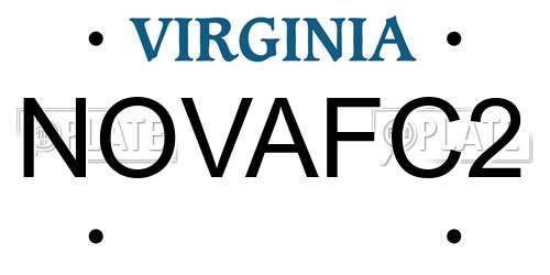 NOVAFC2 Virginia License Plate