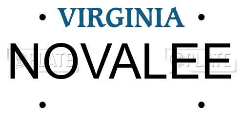 NOVALEE Virginia License Plate
