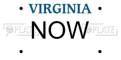 NOW Virginia License Plate