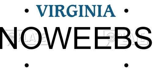 NOWEEBS Virginia License Plate