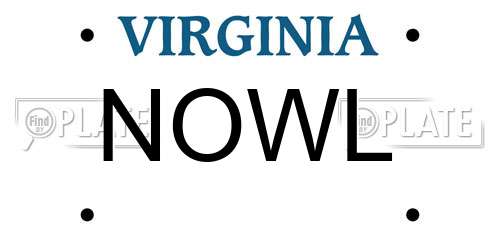 NOWL Virginia License Plate
