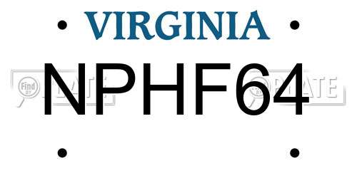 NPHF64 Virginia License Plate
