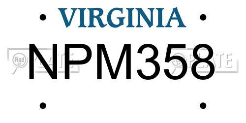 NPM358 Virginia License Plate