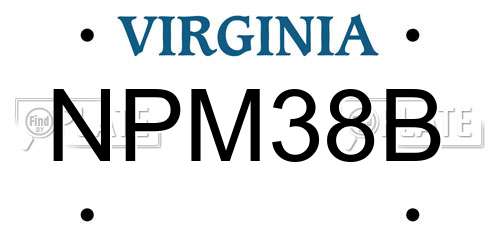 NPM38B Virginia License Plate