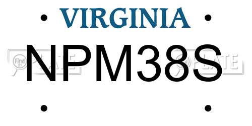 NPM38S Virginia License Plate