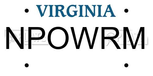 NPOWRM Virginia License Plate