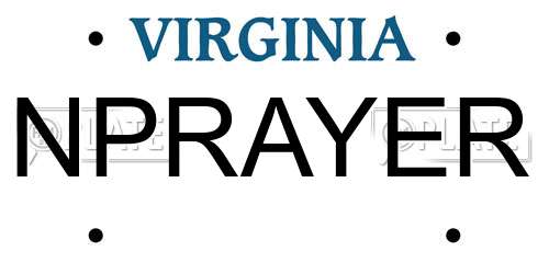 NPRAYER Virginia License Plate