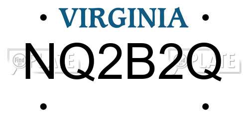 NQ2B2Q Virginia License Plate