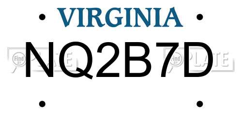 NQ2B7D Virginia License Plate