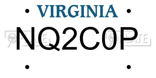 NQ2C0P Virginia License Plate