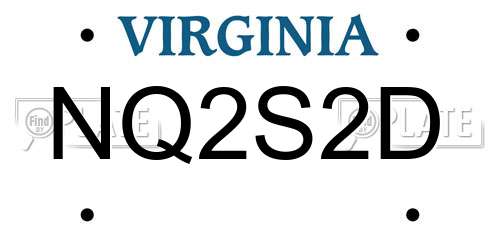 NQ2S2D Virginia License Plate
