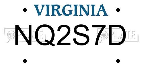 NQ2S7D Virginia License Plate