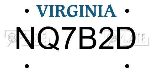 NQ7B2D Virginia License Plate