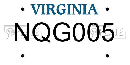 NQG005 Virginia License Plate