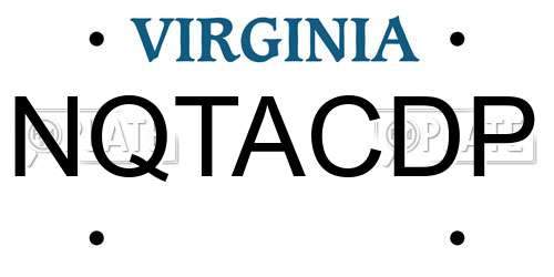NQTACDP Virginia License Plate