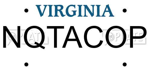 NQTACOP Virginia License Plate