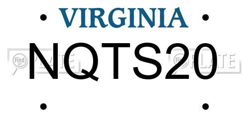 NQTS20 Virginia License Plate
