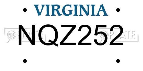 NQZ252 Virginia License Plate