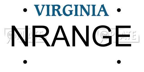 NRANGE Virginia License Plate