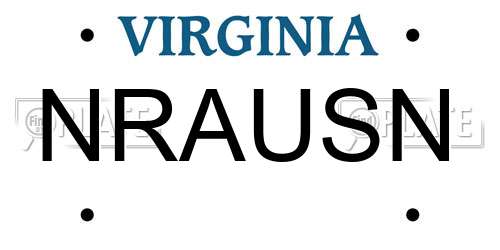 NRAUSN Virginia License Plate