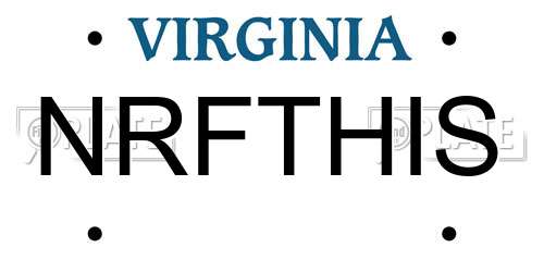 NRFTHIS Virginia License Plate