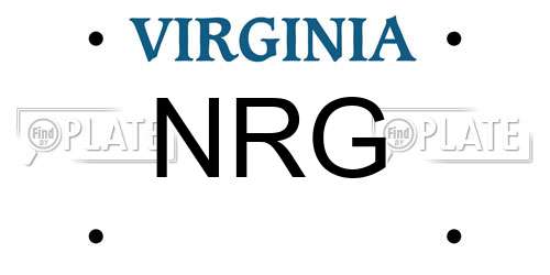 NRG Virginia License Plate
