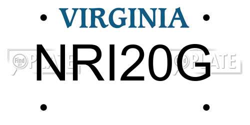 NRI20G Virginia License Plate
