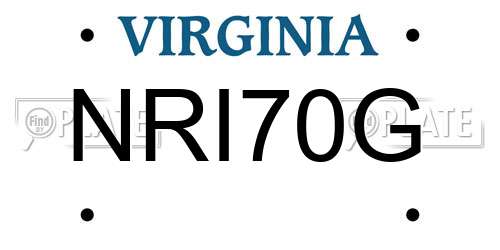 NRI70G Virginia License Plate