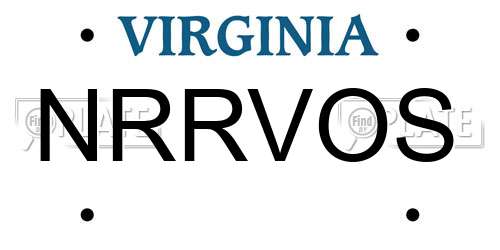 NRRVOS Virginia License Plate