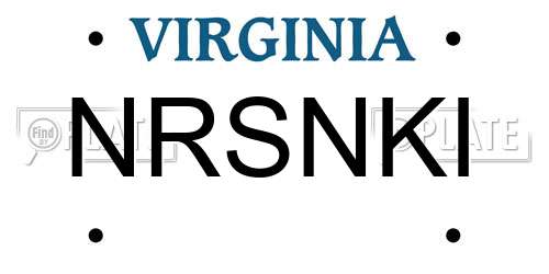 NRSNKI Virginia License Plate
