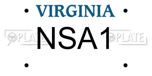 NSA1 Virginia License Plate