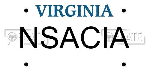 NSACIA Virginia License Plate