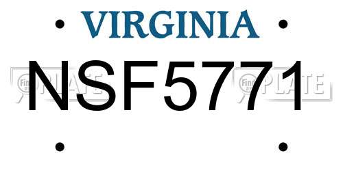 NSF5771 Virginia License Plate
