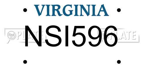 NSI596 Virginia License Plate