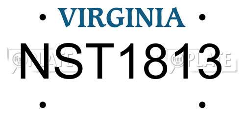 NST1813 Virginia License Plate