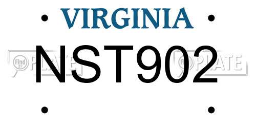 NST902 Virginia License Plate
