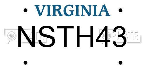 NSTH43 Virginia License Plate