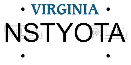 NSTYOTA Virginia License Plate