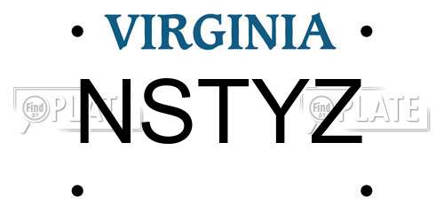 NSTYZ Virginia License Plate